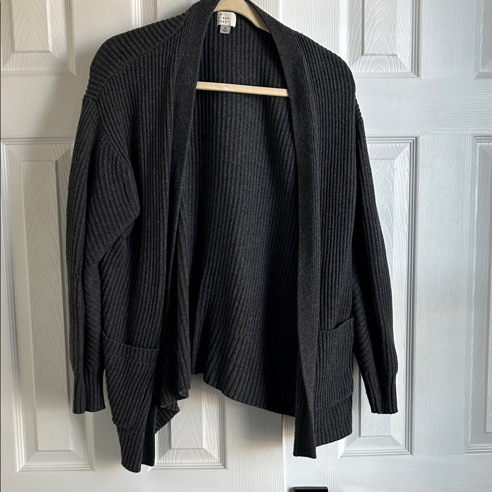 A New Day Charcoal Ribbed Cardigan - Picture 1 of 2